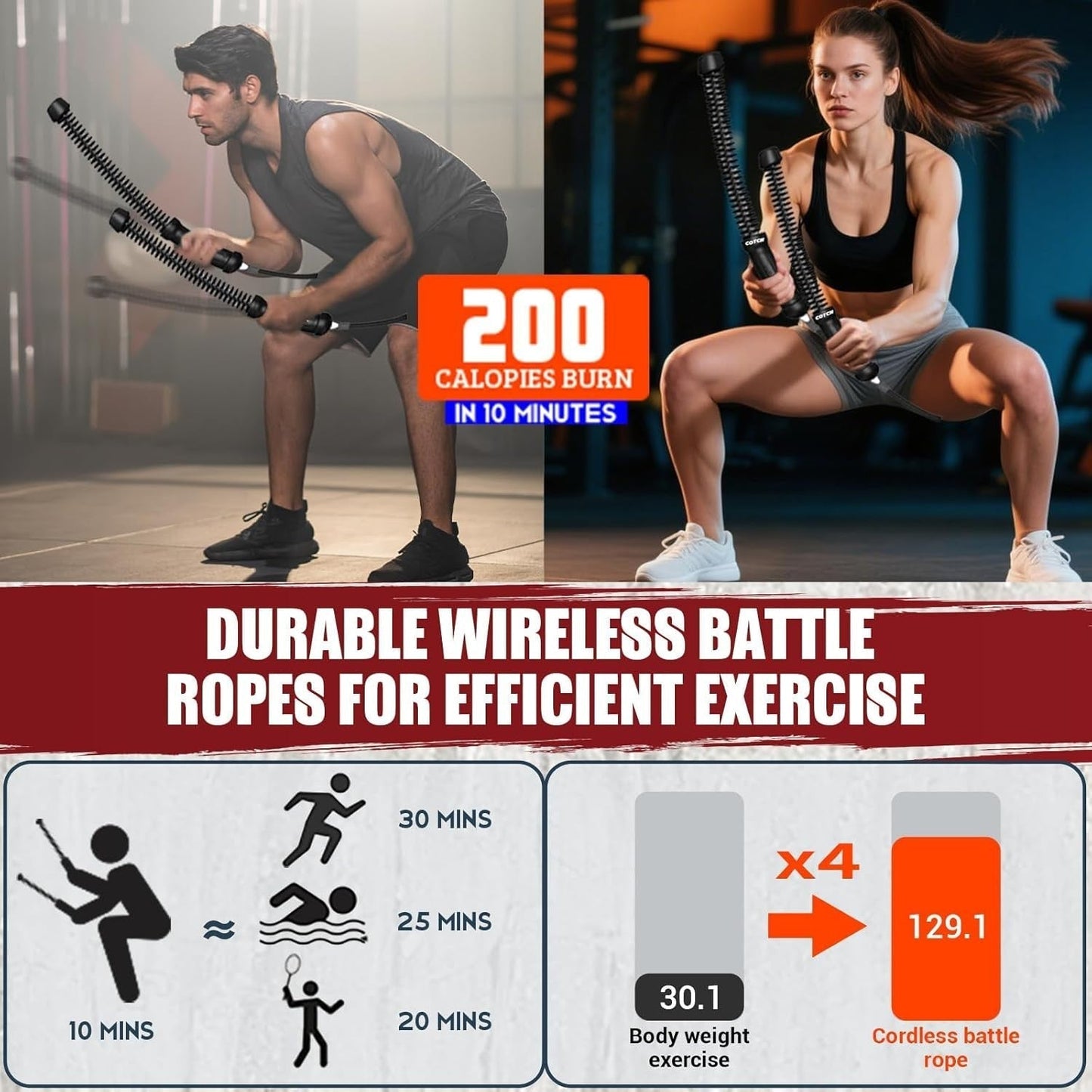 Olveni™ Ropeless Battle Ropes