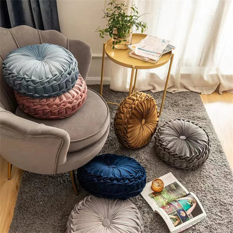 Round Velvet Throw Pillow