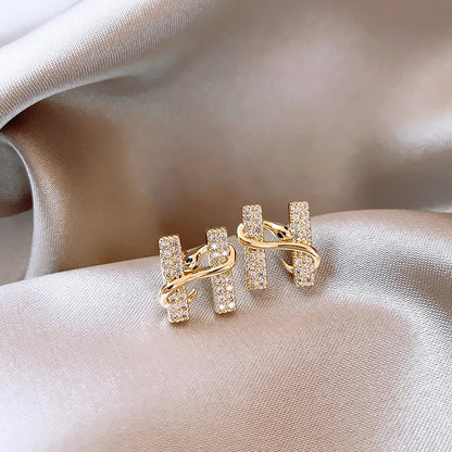 "Design Sense Gold Color Snake Wrapped Letters Stud Earrings"