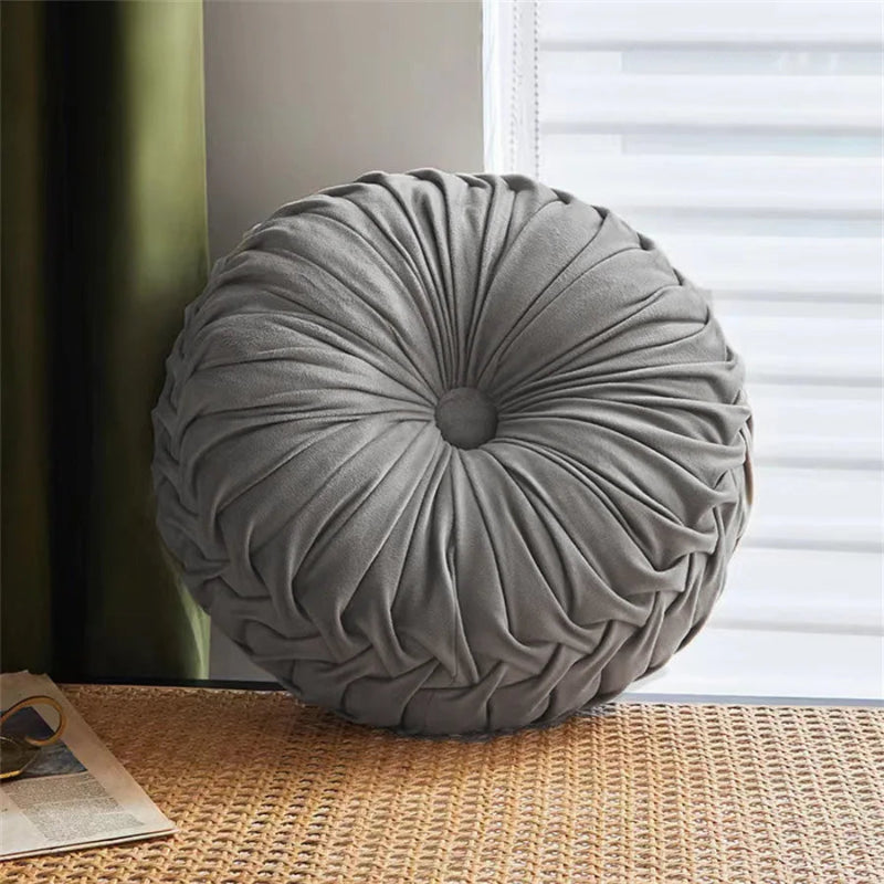 Round Velvet Throw Pillow