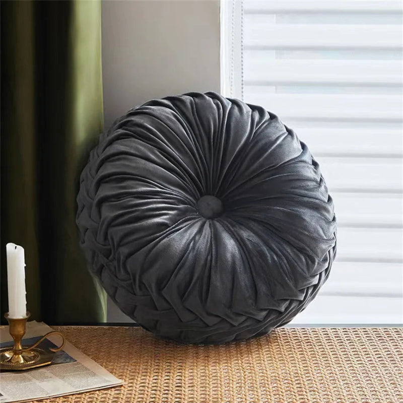 Round Velvet Throw Pillow
