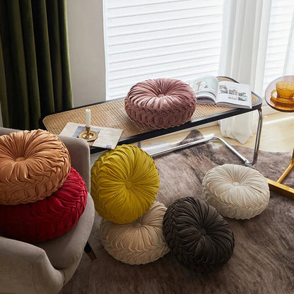 Round Velvet Throw Pillow